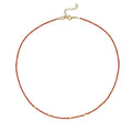 Mira Red Coral Beaded Necklace with Gold Accents