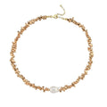 Sirius Gold Hematite Necklace with Baroque Pearl
