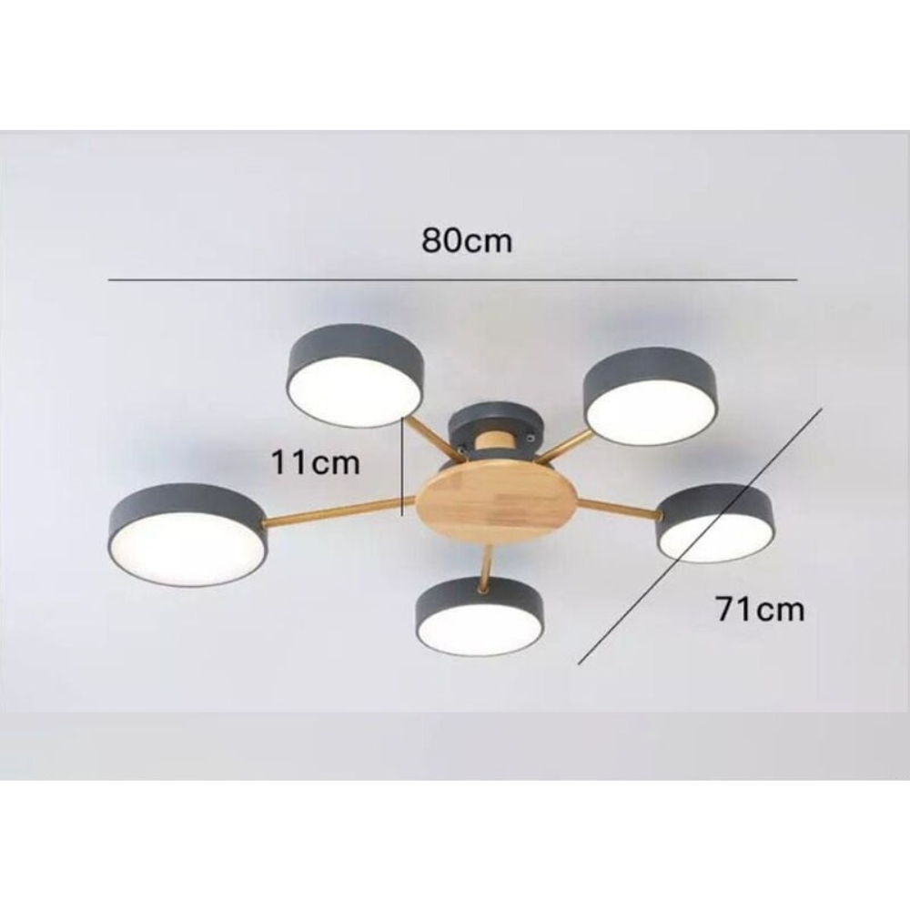 ArtZ® Nordic Ceiling Lamp - 5 Head Gray