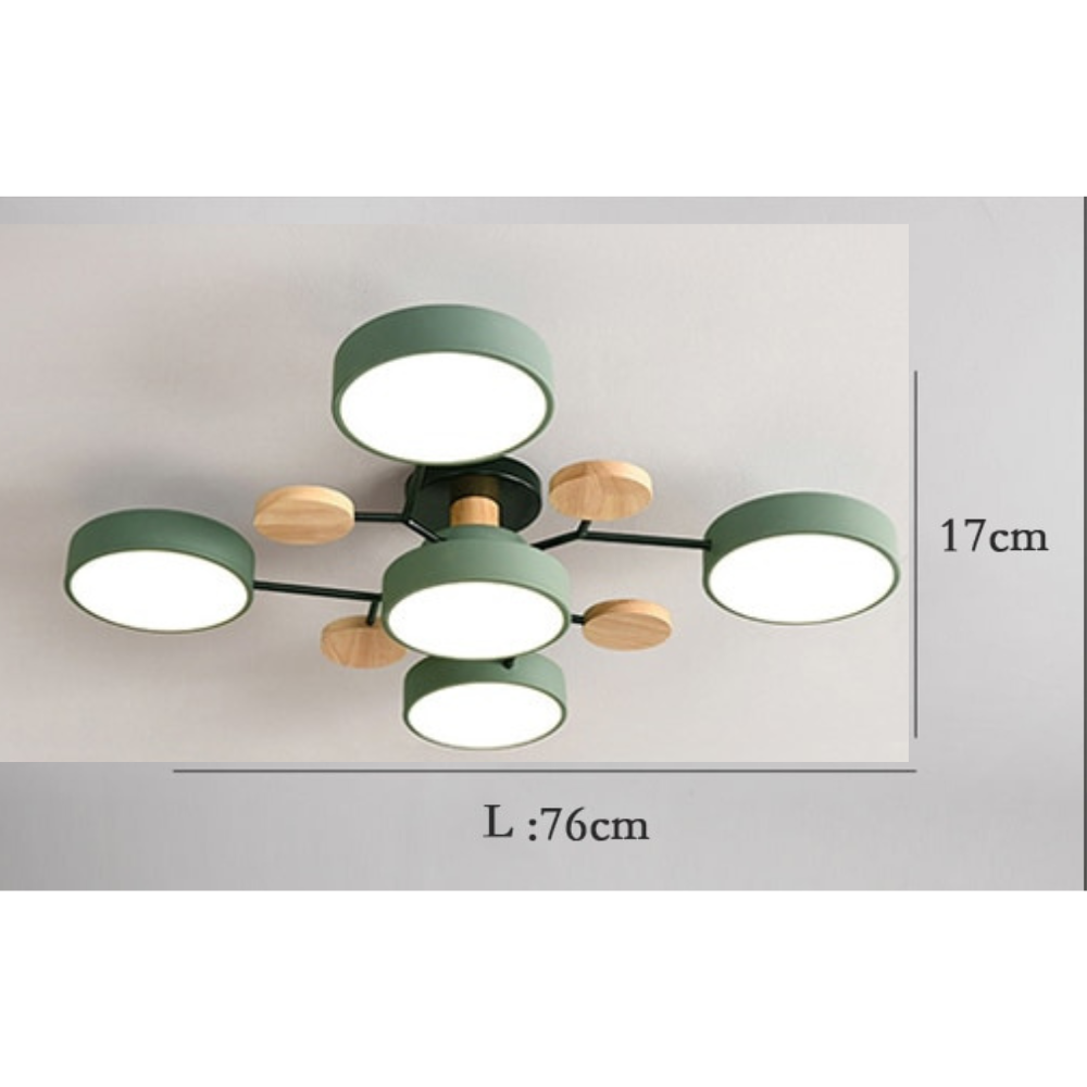 ArtZ® Nordic Ceiling Lamp - 5 Head Green B
