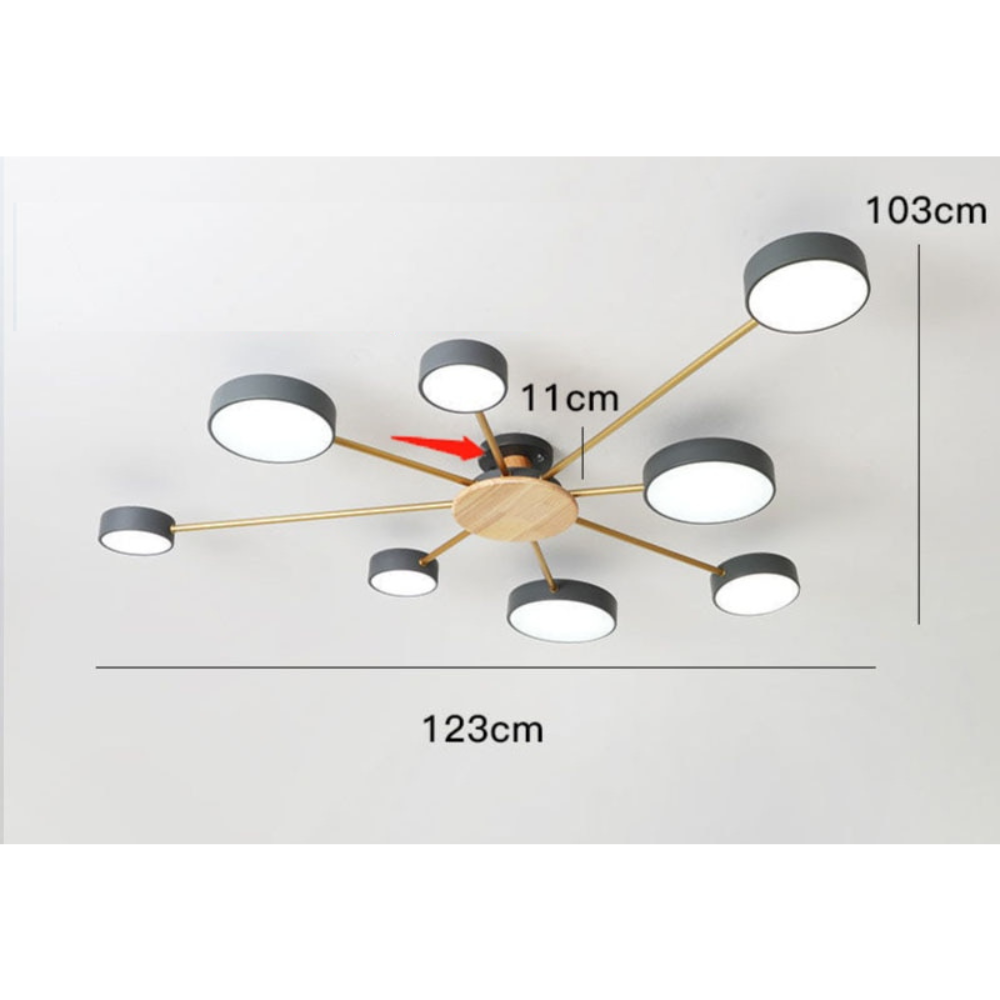 ArtZ® Nordic Ceiling Lamp - 8 Head Gray