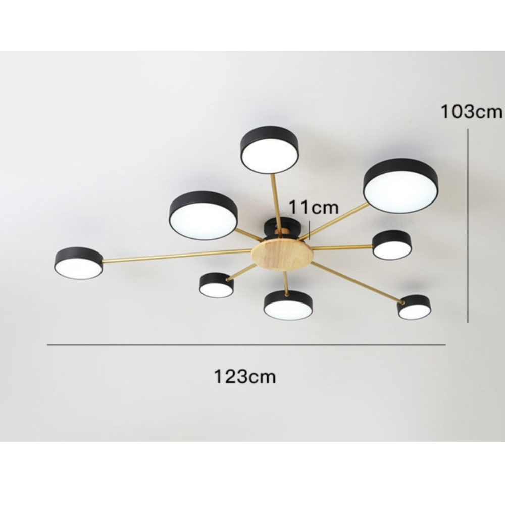 ArtZ® Nordic Ceiling Lamp - 8 Head Black