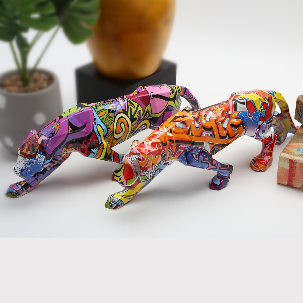 ArtZ® Graffiti Painted Panther Sculpture