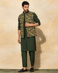 Olive Green Embroidered Kurta Set By KYNAH, Luxury Indian Fashion & Bridal Wear