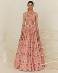 Floral Halter Top And Skirt Set By KYNAH, Luxury Indian Fashion & Bridal Wear