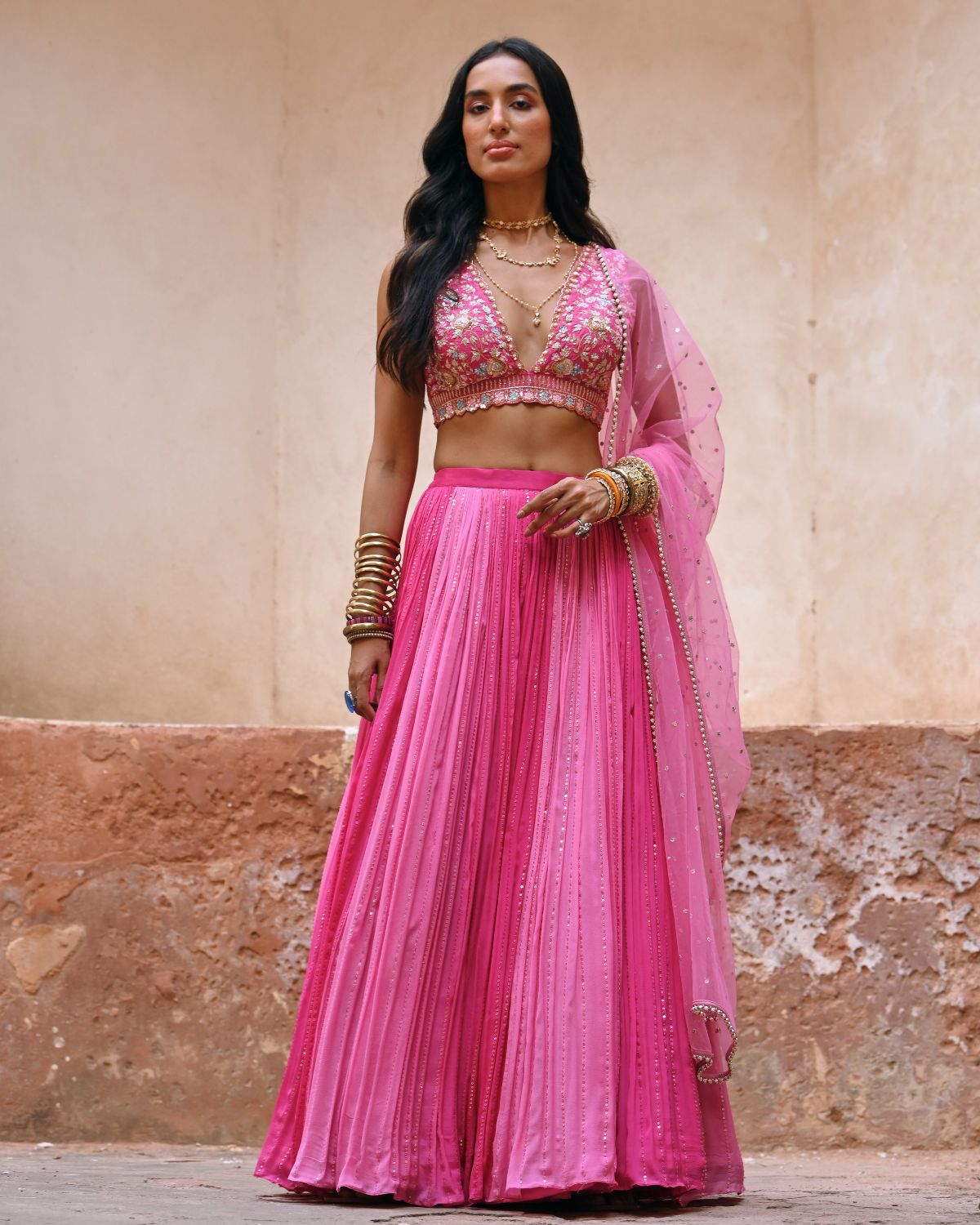 Ombré Meadow Lehenga Set By KYNAH, Luxury Indian Fashion & Bridal Wear