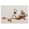 ArtZ® Most Interesting Frog In The World Paintings - Relaxing With A Cocktail Frog / 8.3 inch by 11.8 inch (21x30cm) No Frame