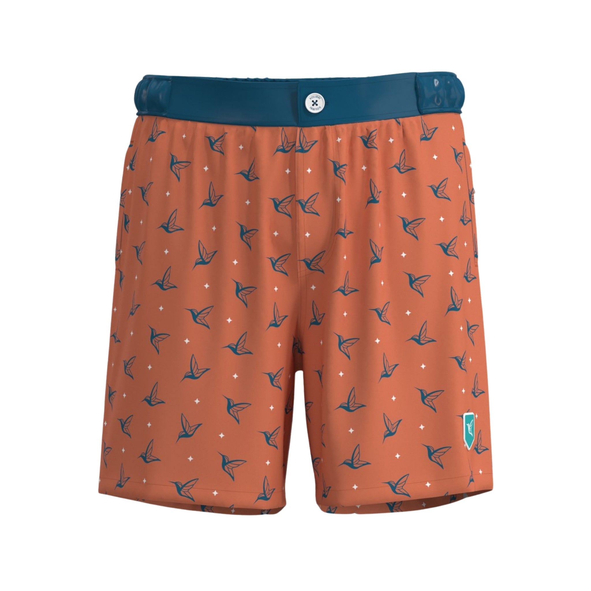 Sunset Orange Kolibri Monogram Swim Trunks