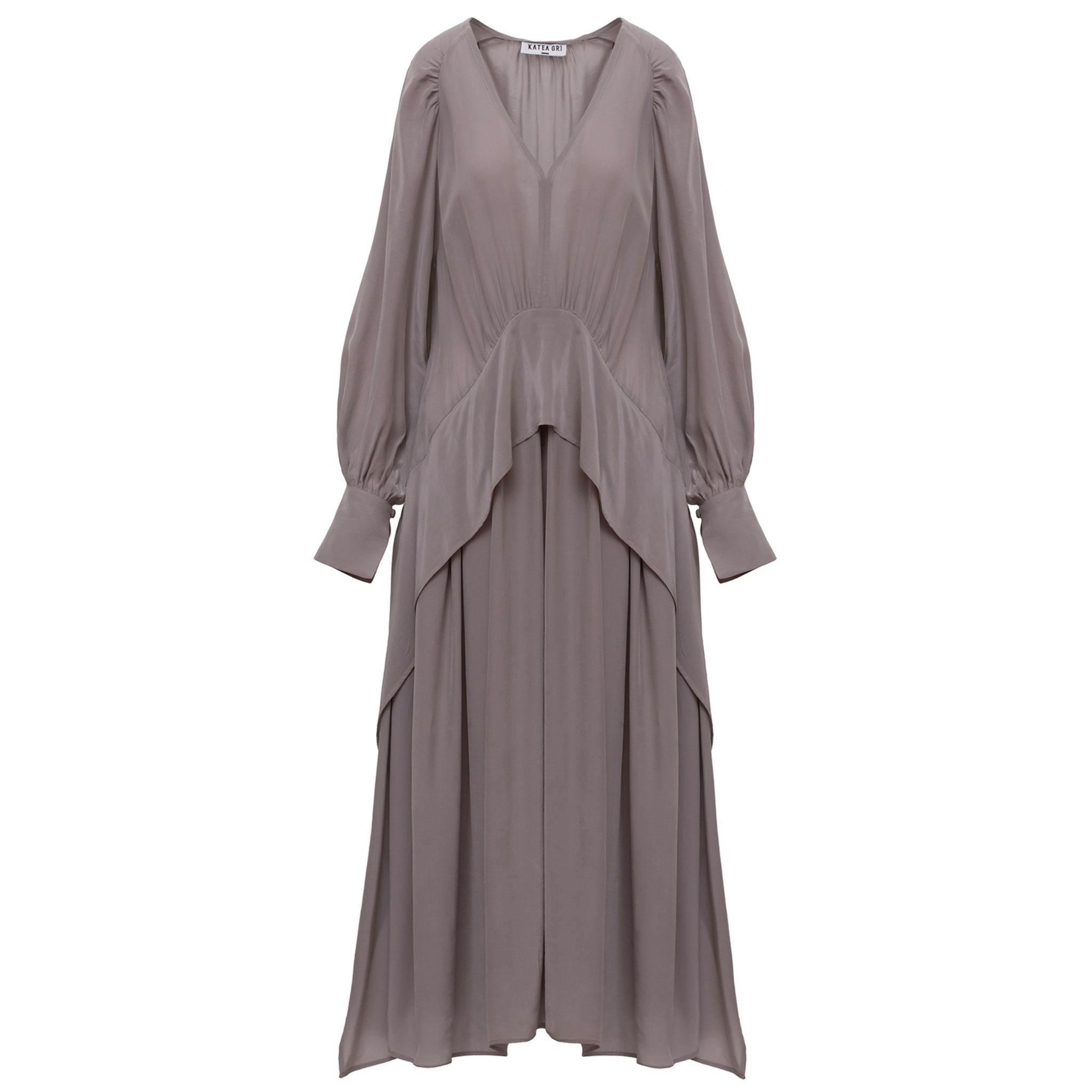 Grey Oversized Cupra Dress