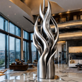 ArtZ® Stainless Steel Flame Sculpture - Height: 36 inch (91 cm)