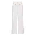 White Folded Waist Pants