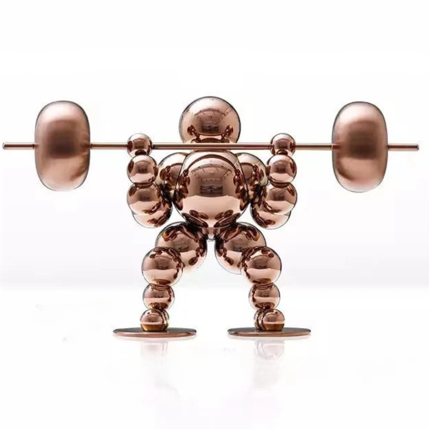 ArtZ® Abstract Weightlifter Stainless Steel Sculptures - Rose Gold / Middle