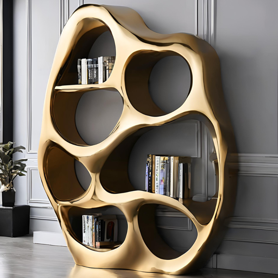 OSO Stainless Steel Melting Lava Bookshelf - Height: 72 inch (183 cm)