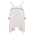 White Draped Fold Top