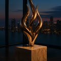 OSO Stainless Steel Fiery Flame Sculpture - Height: 108 inch (274 cm)