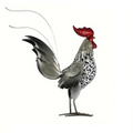 ArtZ® Metal Rooster Sculpture - Silver