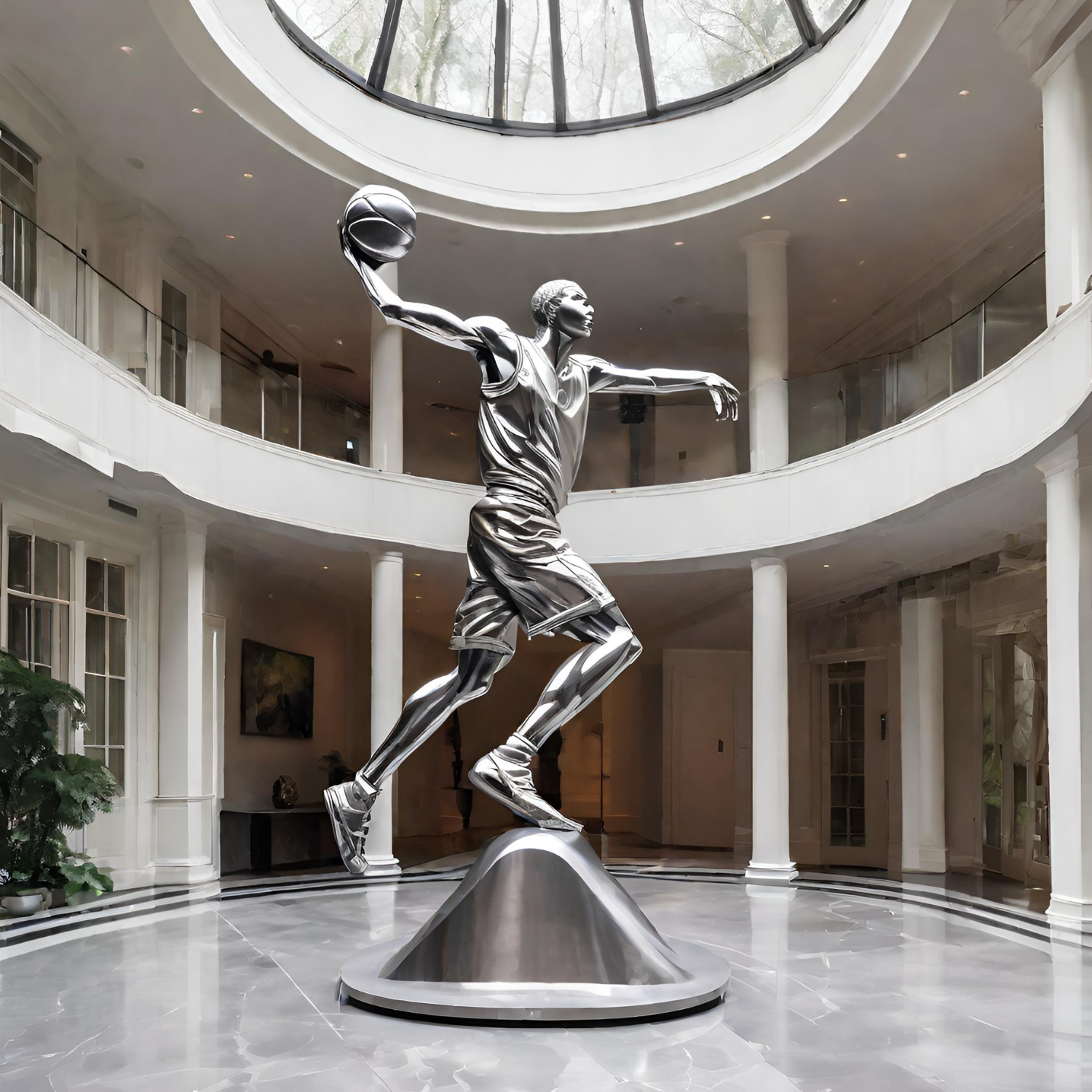ArtZ® Stainless Steel Slam Dunk Sculpture