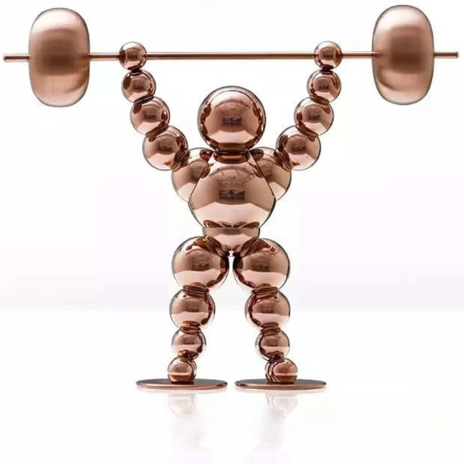 ArtZ® Abstract Weightlifter Stainless Steel Sculptures - Rose Gold / Finish