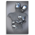 ArtZ® Emotions Canvas Paintings - Silver Heart / 12 inch by 16 inch (30x40cm)