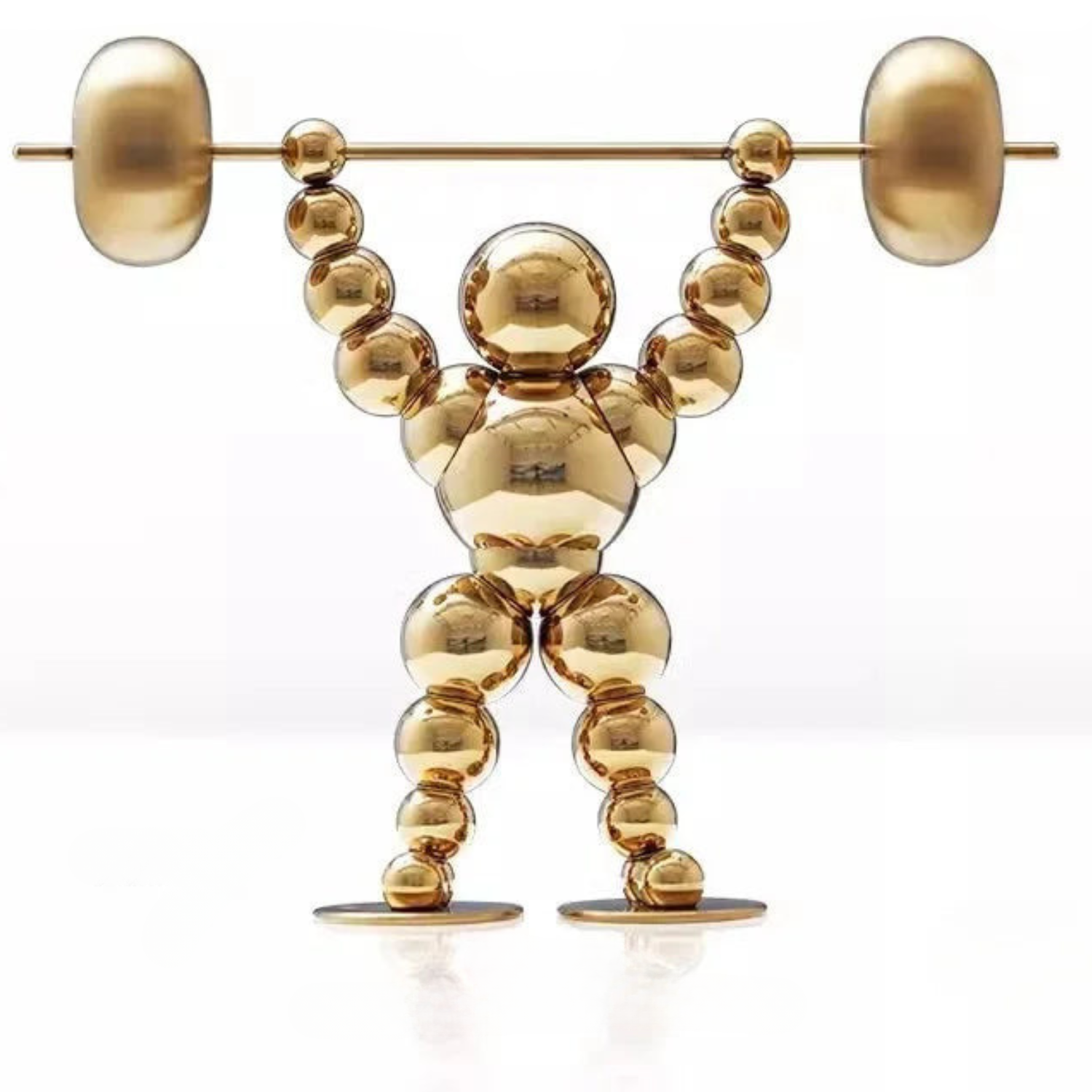 ArtZ® Abstract Weightlifter Stainless Steel Sculptures - Gold / Finish