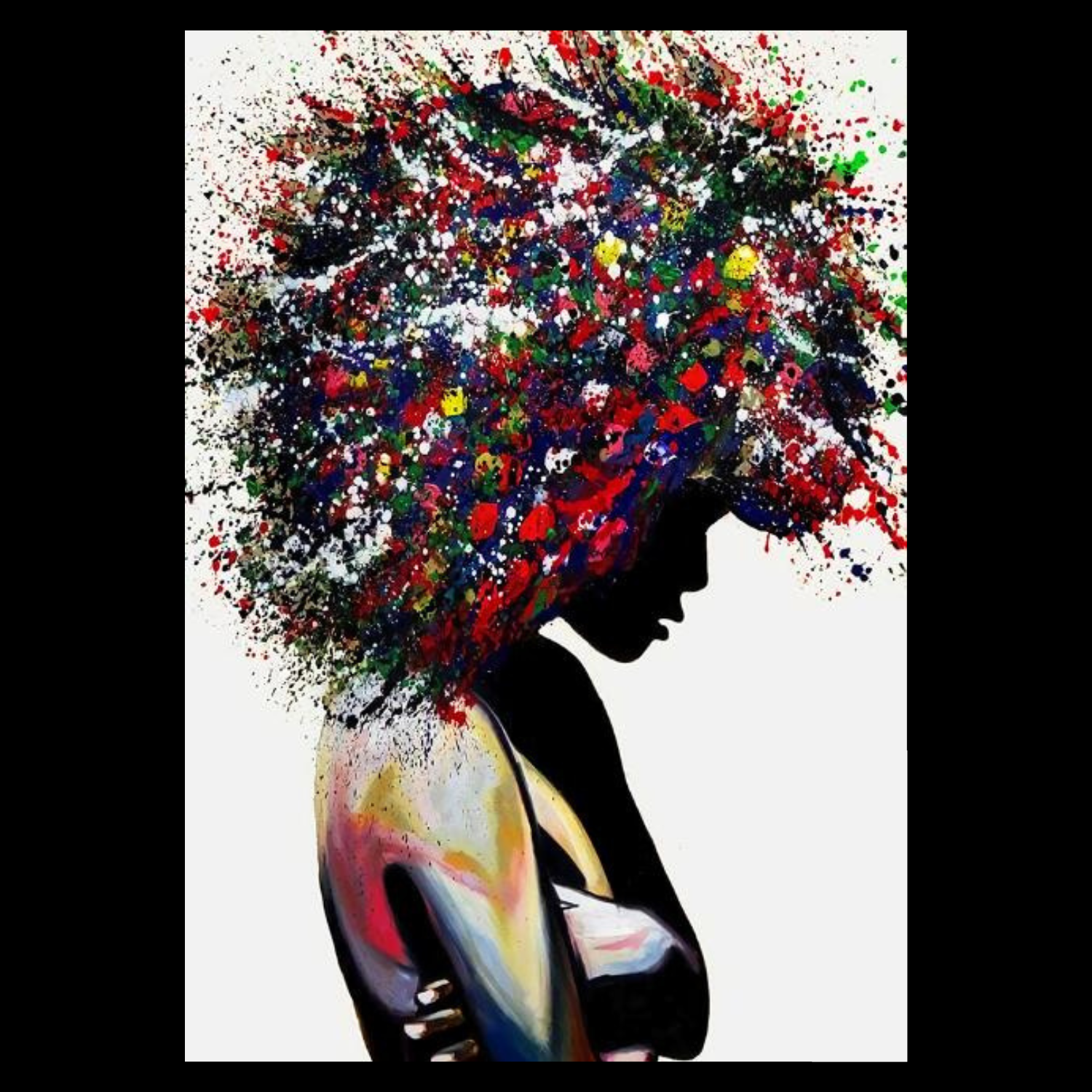 ArtZ® Vibrant Hair Painting - 7.9 inch by 11.8 inch (20x30cm) No Frame