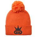 Orange Royal Beanie with Black Woven Logo