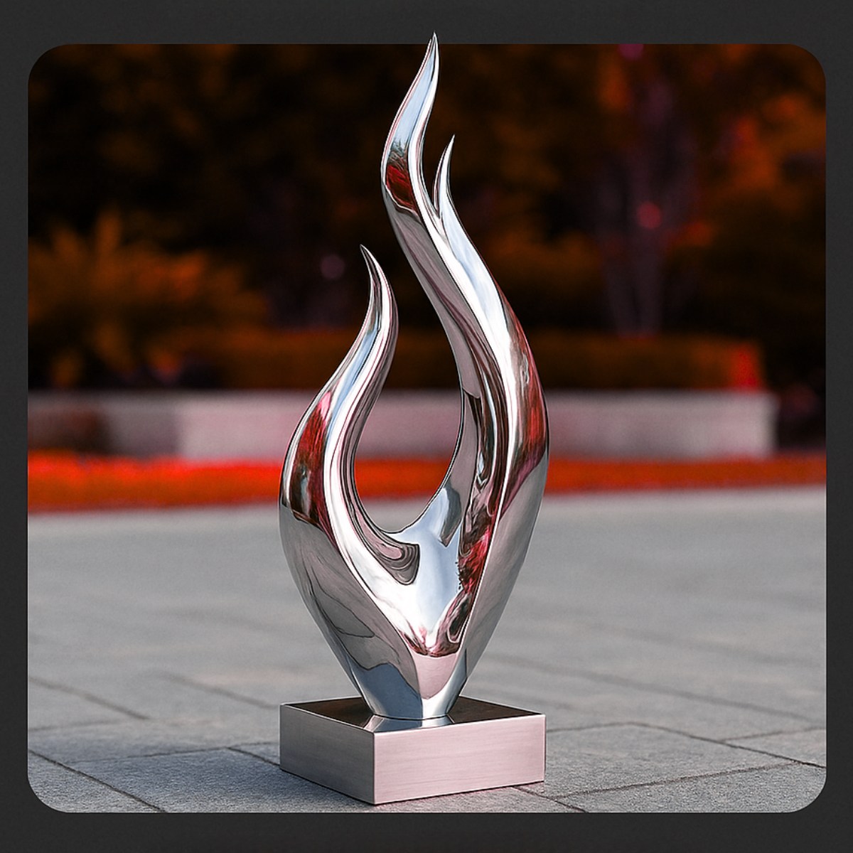 OSO Stainless Steel Sizzling Flame Sculpture