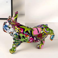 ArtZ® French Bulldog Doing Number One Graffiti Painted Sculpture - Abstract