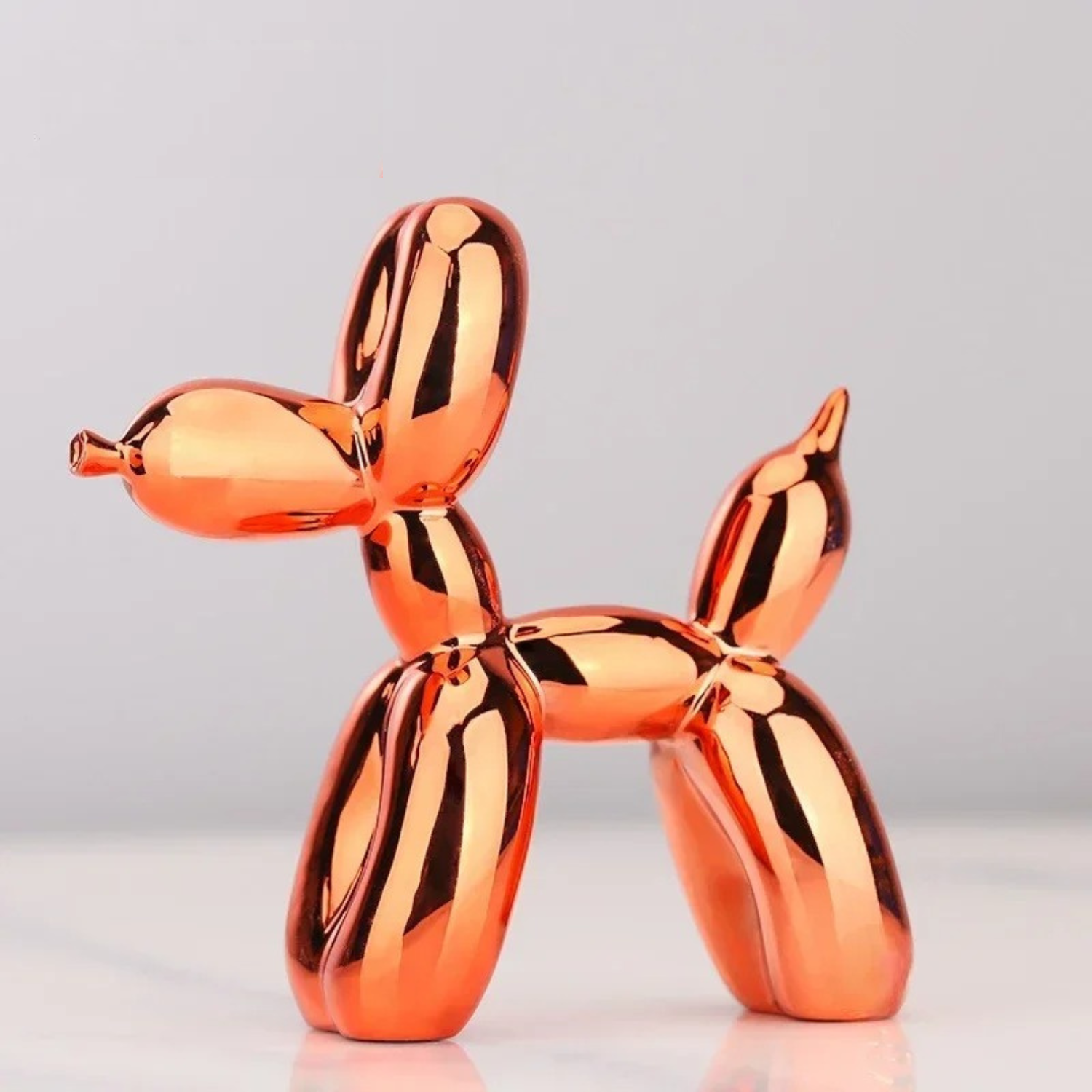 ArtZ® Balloon Dog Sculpture - Orange / 6.5x6.5x2.7 inches (17x17x7cm)