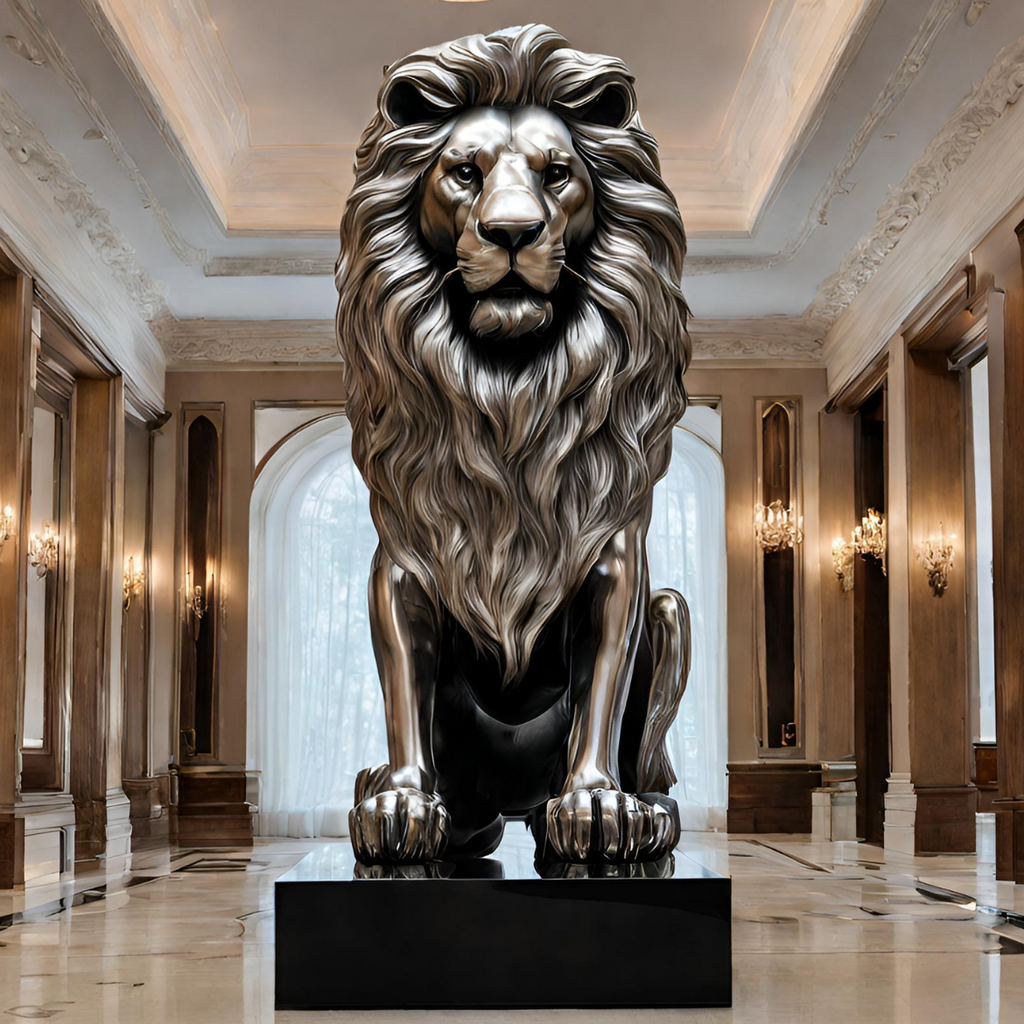 ArtZ® Stainless Steel Lion Sculpture
