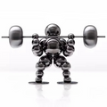 ArtZ® Abstract Weightlifter Stainless Steel Sculptures - Black / Middle
