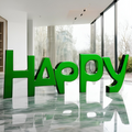 OSO Stainless Steel Happy Sculpture - Width: 72 inch (183 cm)