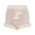 Chrysanthemum Handmade Crochet Shorts | White