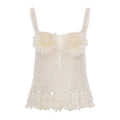 Chrysanthemum Handmade Crochet Top | White