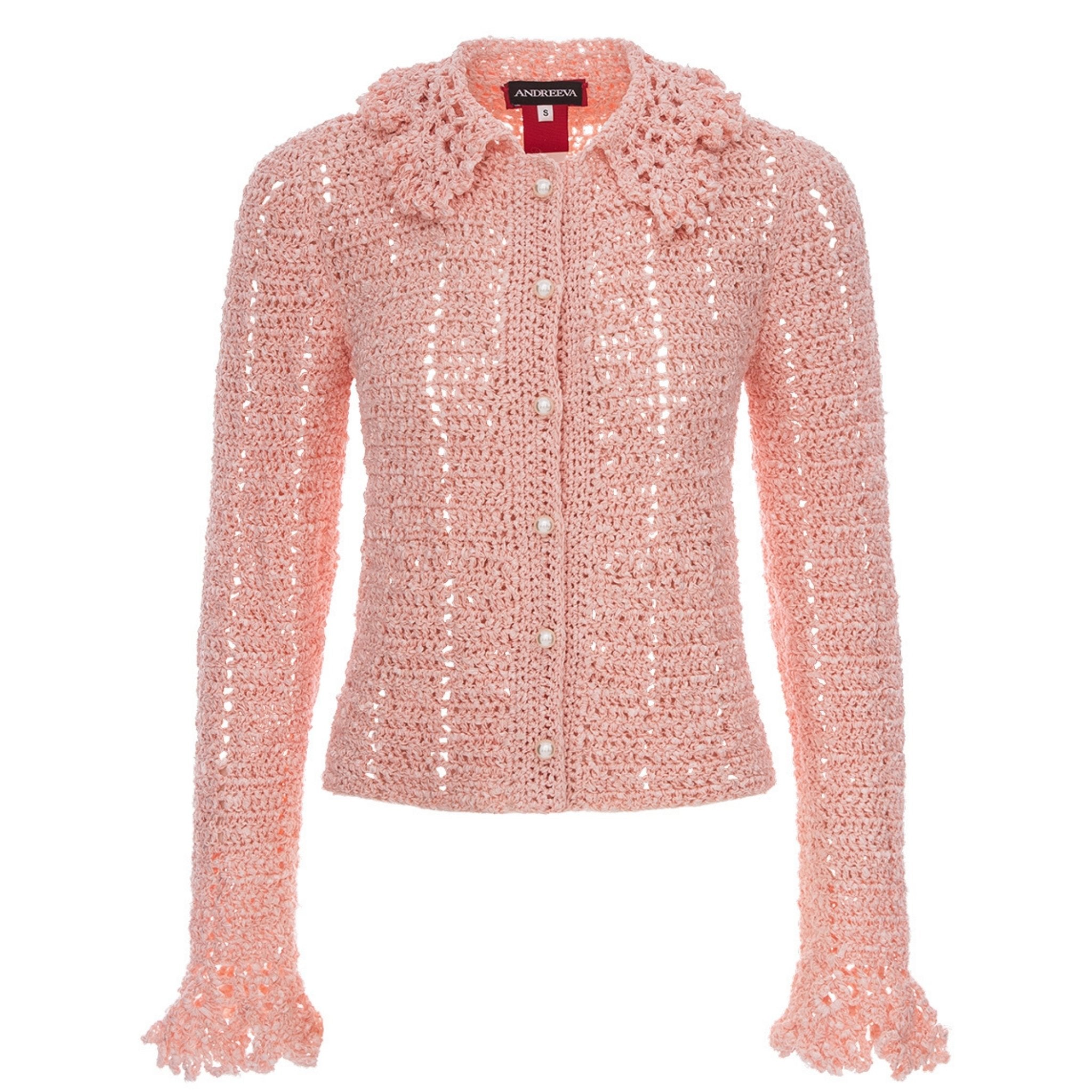 Chrysanthemum Handmade Crochet Jacket | Pink