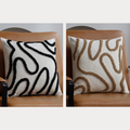 ArtZ® Bohemian Bliss Pillow Covers, Set of 2 - 1 Black Line Pillow Cover & 1 Coffee Line Pillow Cover