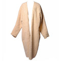 Beige Oversized Textured Open-Front Cardigan