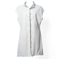 Reversible Grey Wool Vest with Striped Cotton Back