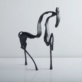 ArtZ® Hollow Hooves Horse Sculpture - Black Without Base