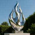 OSO Stainless Steel Eternal Love Flame Sculpture - Height: 108 inch (274 cm)