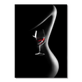 ArtZ® Who Wants Wine Painting - Curvy Back - Hand Holding Wine / 32 inch by 48 inch (81x122cm)