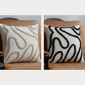 ArtZ® Bohemian Bliss Pillow Covers, Set of 2 - 1 Beige Line Pillow Cover & 1 Black Line Pillow Cover