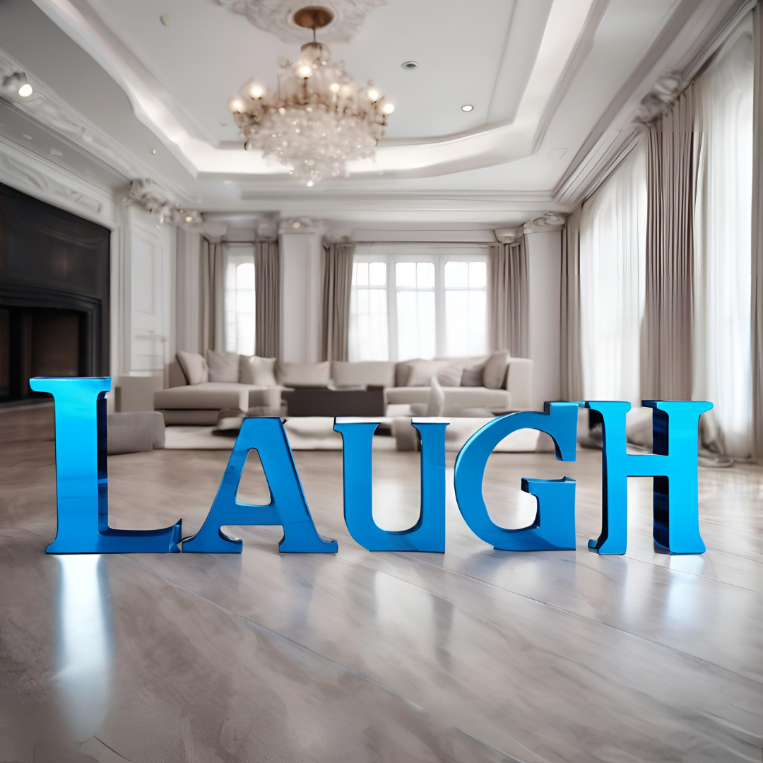 ArtZ® Stainless Steel Laugh Sculpture - Width: 72 inch (183 cm)