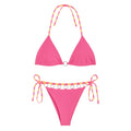 Pink & Orange String Bikini Set with Metal Ring Detail