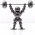 ArtZ® Abstract Weightlifter Stainless Steel Sculptures - Black / Finish