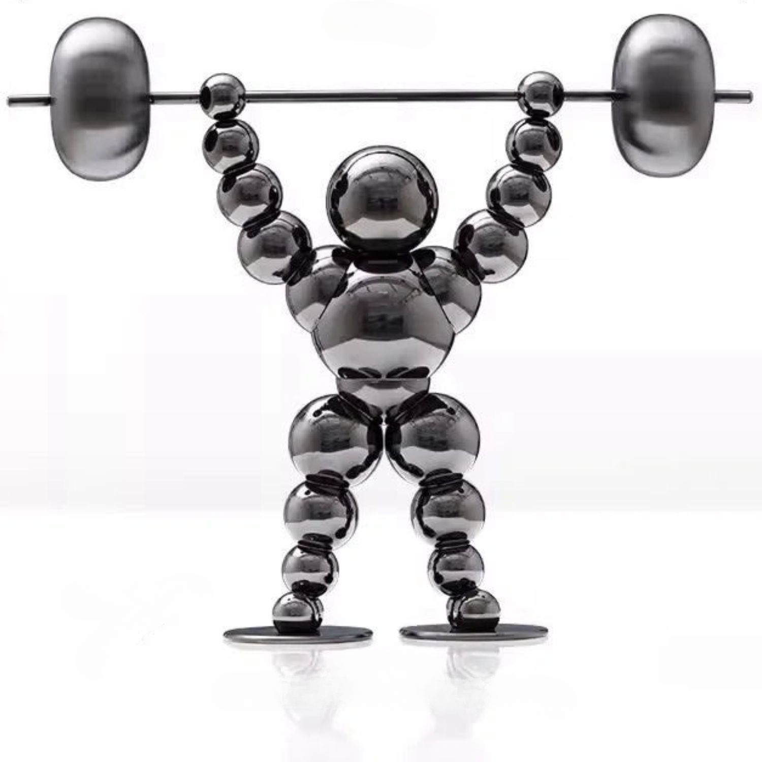 ArtZ® Abstract Weightlifter Stainless Steel Sculptures - Black / Finish