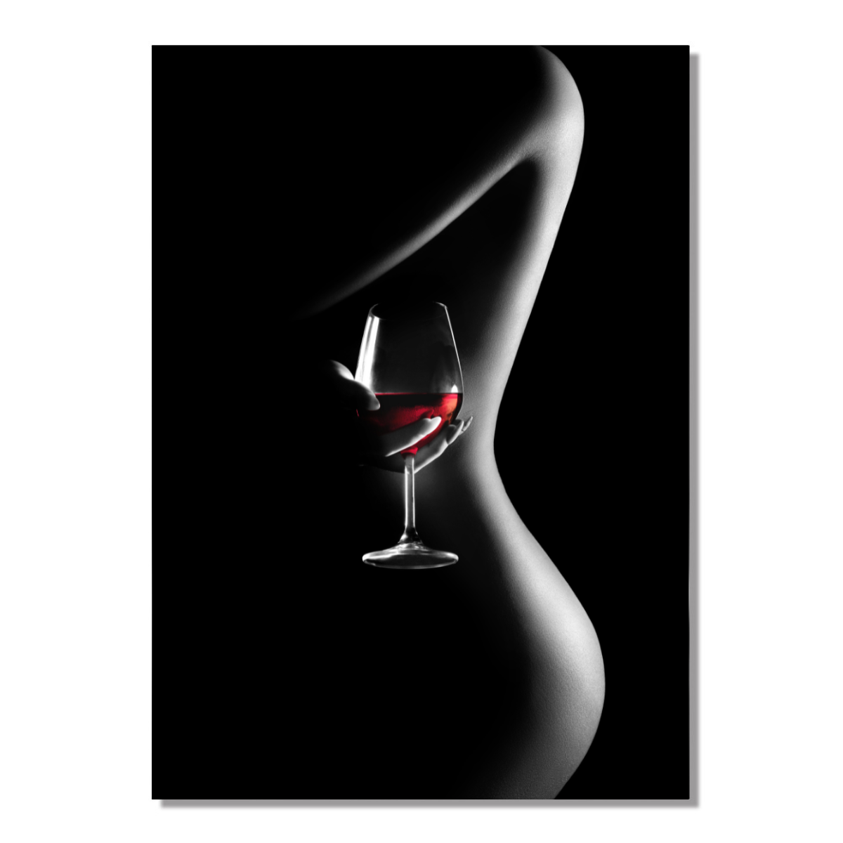 ArtZ® Who Wants Wine Painting - Curvy Back - Hand Holding Wine / 24 inch by 36 inch (60x90cm)