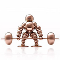 ArtZ® Abstract Weightlifter Stainless Steel Sculptures - Rose Gold / Start