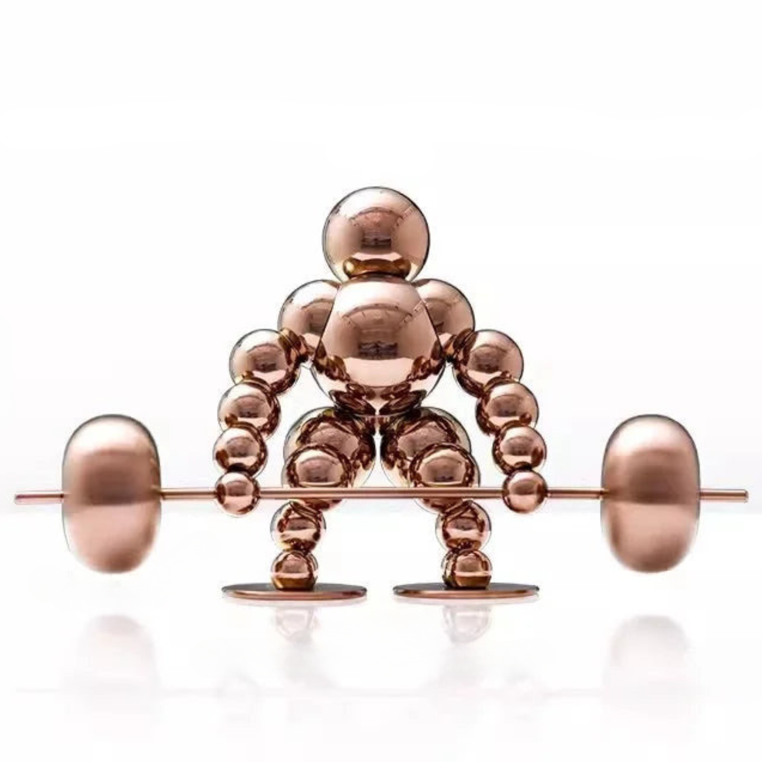 ArtZ® Abstract Weightlifter Stainless Steel Sculptures - Rose Gold / Start