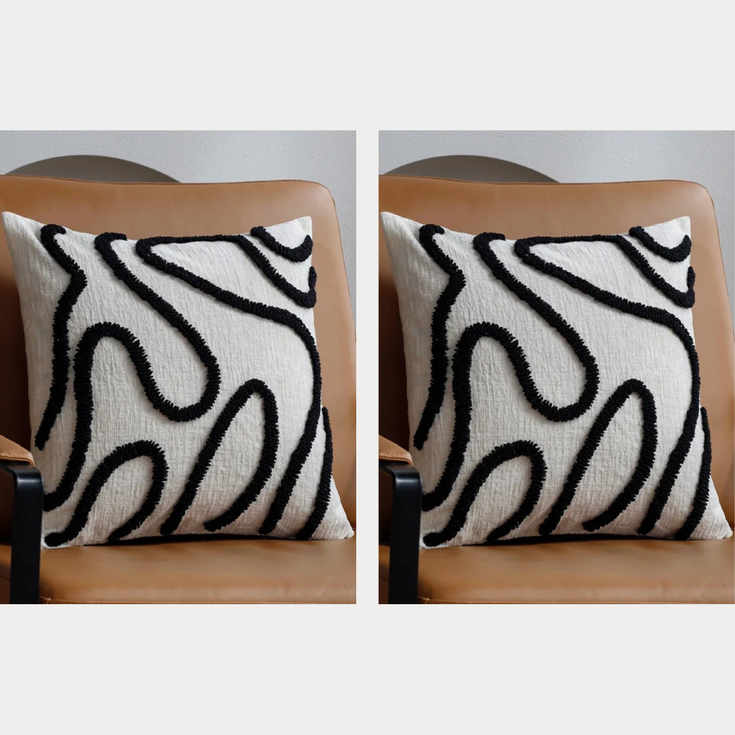 ArtZ® Bohemian Bliss Pillow Covers, Set of 2 - 2 Black Line Pillow Covers